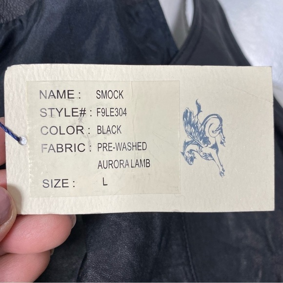 Gryphon genuine leather crushed lamb leather smock mini dress - Picture 7 of 7